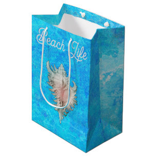 Conch Shell "Beach Life"  Medium Gift Bag