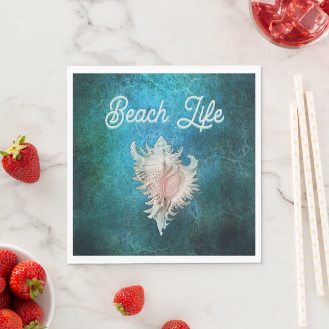 Conch Shell "Beach Life" Napkin (Insitu)