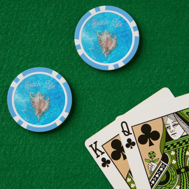Conch Shell "Beach Life" Poker Chips (Poker Table (Double))