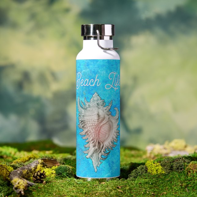 Conch Shell "Beach Life" Water Bottle (Outdoor)