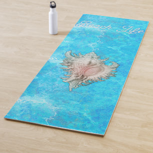 Conch Shell "Beach Life" Yoga Mat