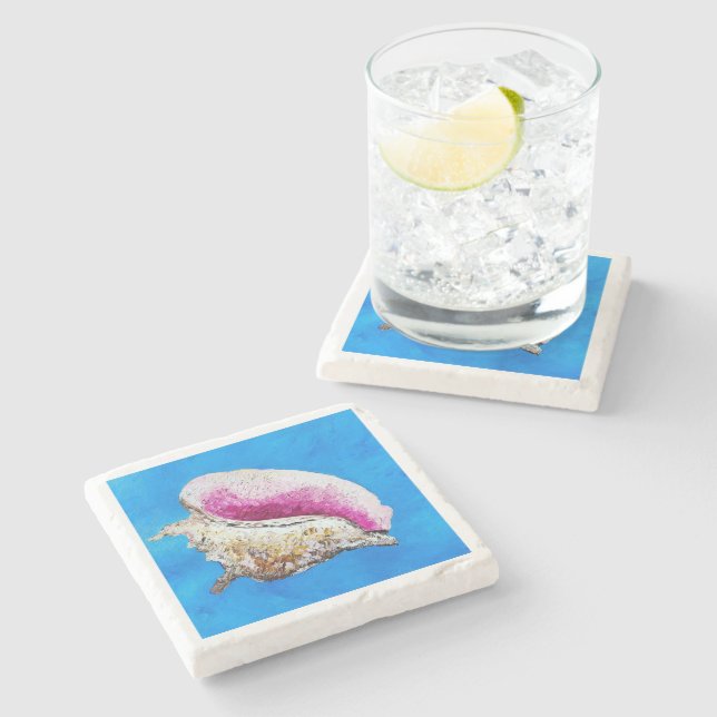Conch Shell Drink Coasters (Side)