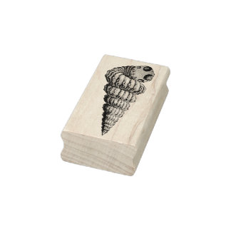 Conch Shell Facing Right Rubber Art Stamp