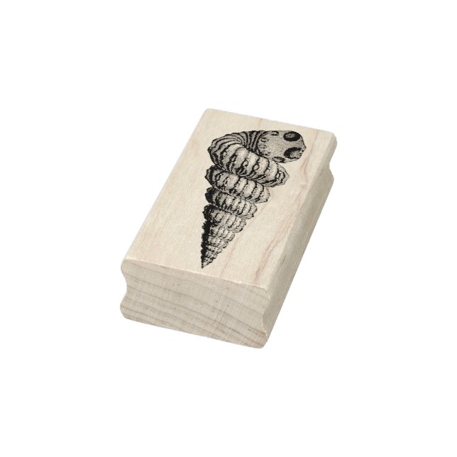 Conch Shell Facing Right Rubber Art Stamp (Stamp)