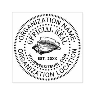 Conch Shell Official Seal Name Loc URL Estd Date Self-inking Stamp