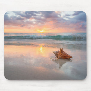 Conch Shell on the Beach   Jamaica Mouse Mat