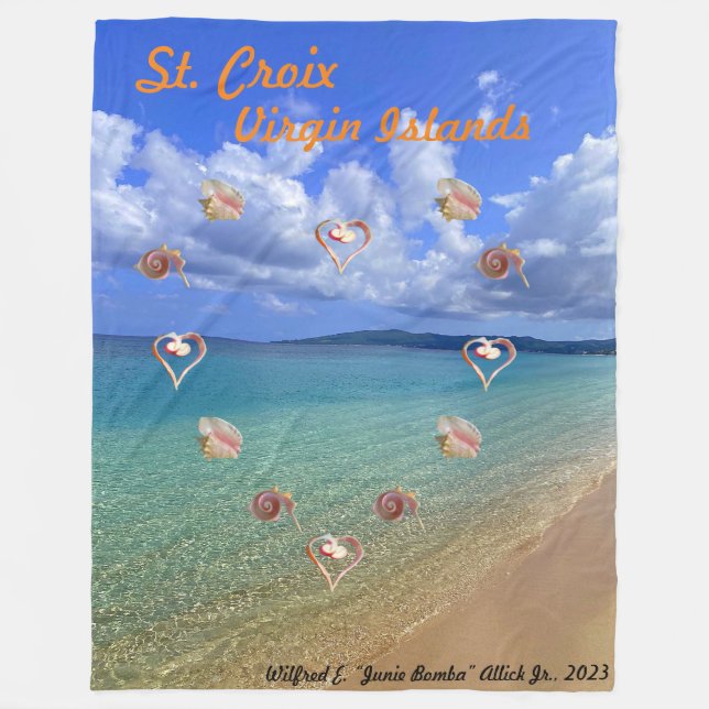 Conch Shell Sculpture Fleece Blanket (Front)