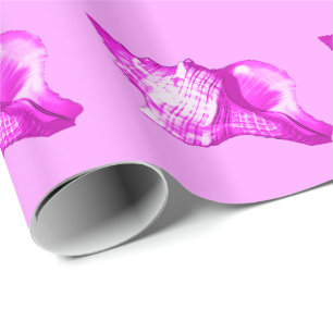 Conch shell sketch - shades of orchid and white wrapping paper