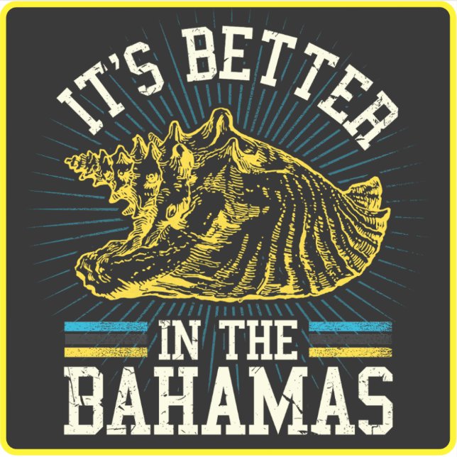 Conch Vacation Bahamas Sticker Cruise Bahamian (Front)