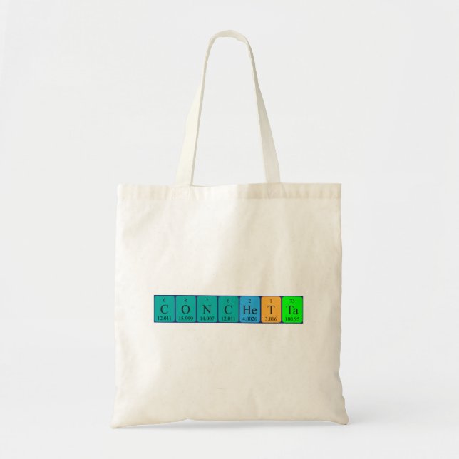 Conchetta periodic table name tote bag (Front)