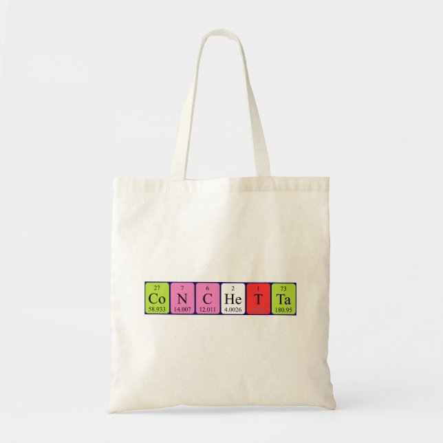 Conchetta periodic table name tote bag (Front)
