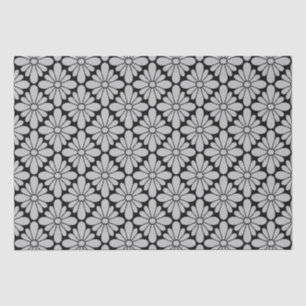 Concho Flower Pattern Grey   Tissue Paper