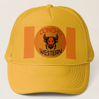 Concho Western Bull Logo – Rustic Cowboy Ranch  Trucker Hat