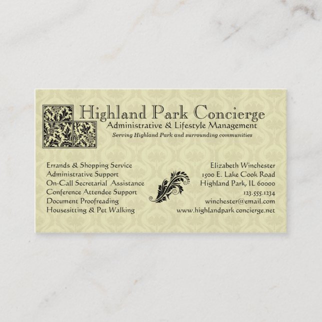 Concierge Business Card (Front)