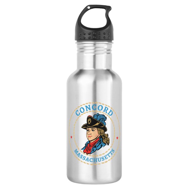 Concord Massachusetts Colonial 532 Ml Water Bottle (Front)