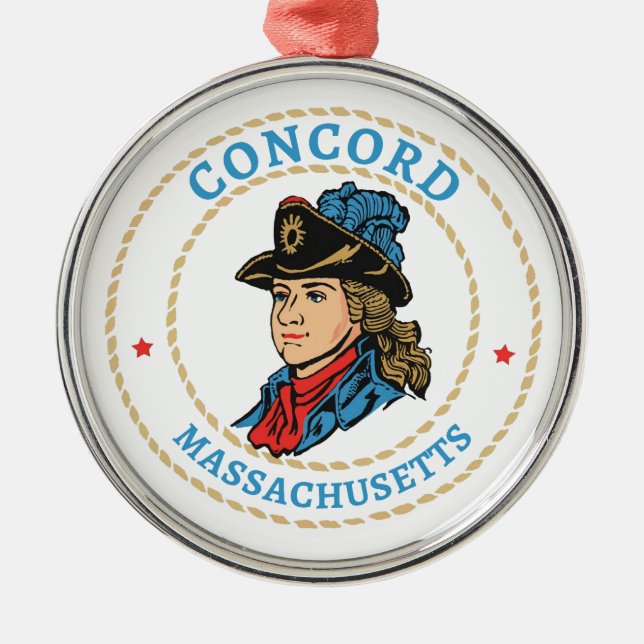 Concord Massachusetts Colonial Metal Tree Decoration (Front)