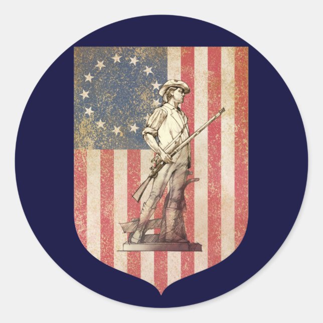 Concord Minuteman Classic Round Sticker (Front)