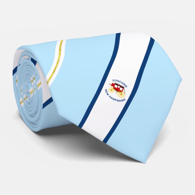 Concord (New Hampshire) city flag Neck Tie (Rolled)
