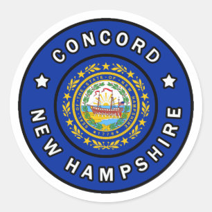 Concord New Hampshire Classic Round Sticker