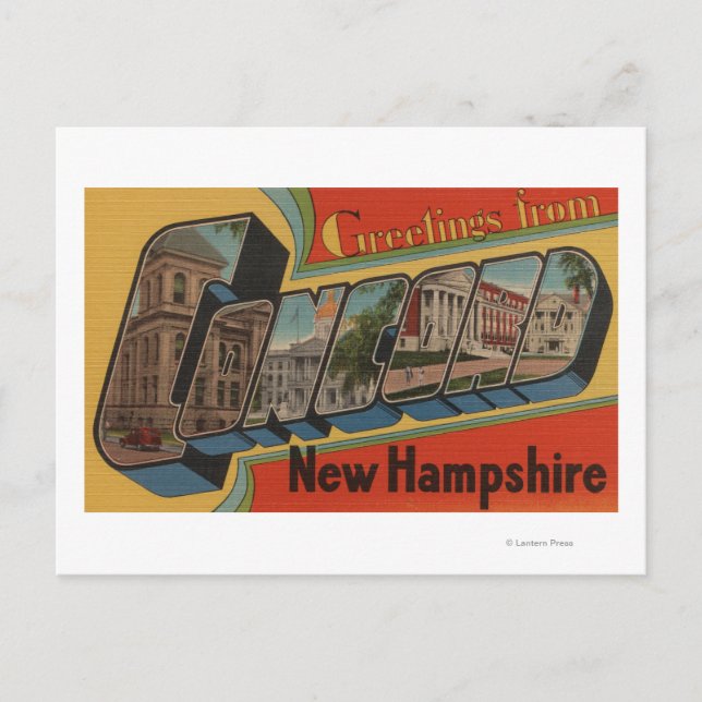 Concord, New Hampshire - Large Letter Scenes Postcard (Front)