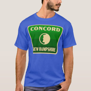 Concord New Hampshire Retro Badge Green T-Shirt