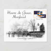 CONCORD POINT LIGHTHOUSE - MARYLAND - POSTCARD