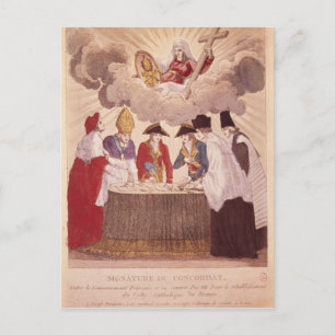 Concordat between Napoleon and Pope Pius VII Postcard