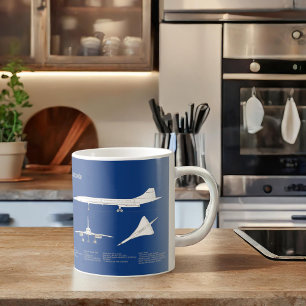 Concorde - Aeroplane Blueprint Drawing Plans ABD Coffee Mug