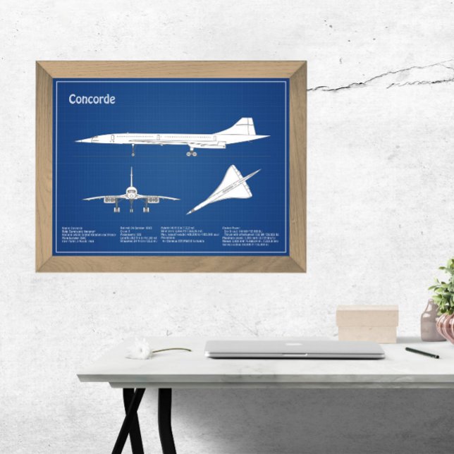 Concorde - Aeroplane Blueprint Drawing Plans ABD Photo Print (Creator Uploaded)
