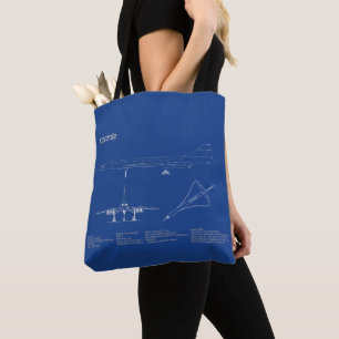 Concorde - Aeroplane Blueprint Drawing Plans AD Tote Bag
