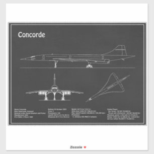Concorde - Aeroplane Blueprint Drawing Plans PD