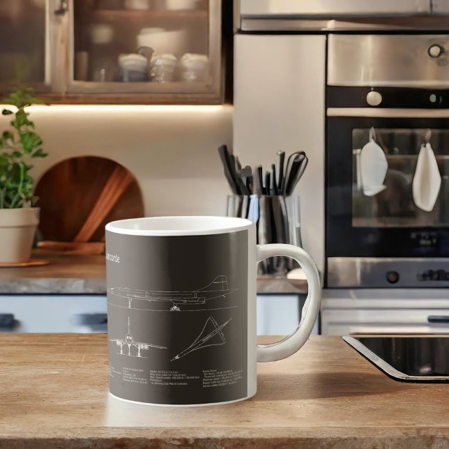 Concorde - Aeroplane Blueprint Drawing Plans PD Coffee Mug (Creator Uploaded)