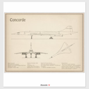 Concorde - Aeroplane Blueprint Drawing Plans SD