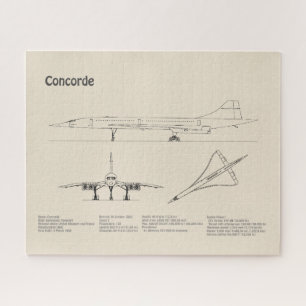 Concorde - Aeroplane Blueprint Drawing Plans SD Jigsaw Puzzle