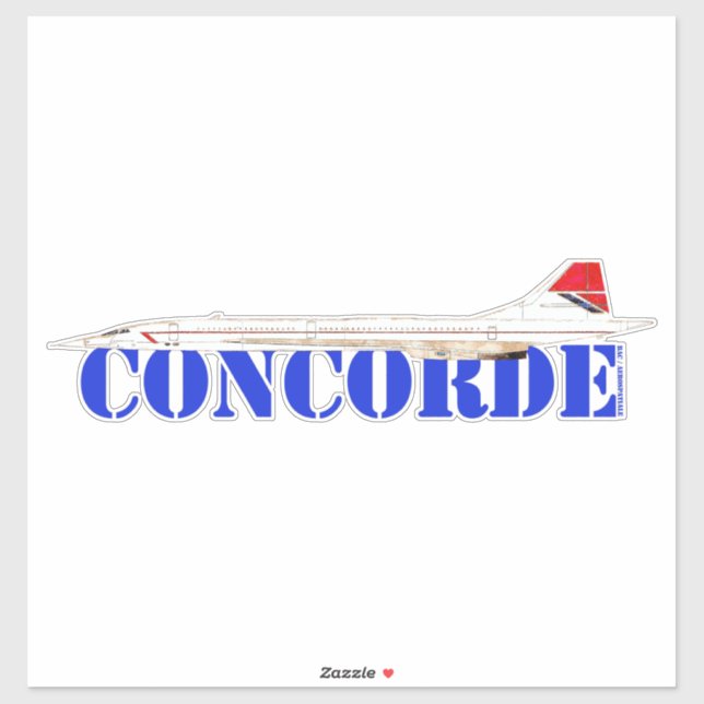 Concorde Jet with Bold Blue Text (Sheet)