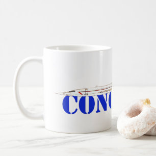 Concorde Jet with Bold Blue Text Coffee Mug
