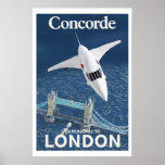 Concorde to London Poster<br><div class="desc">Concorde to London Vintage Travel Poster</div>