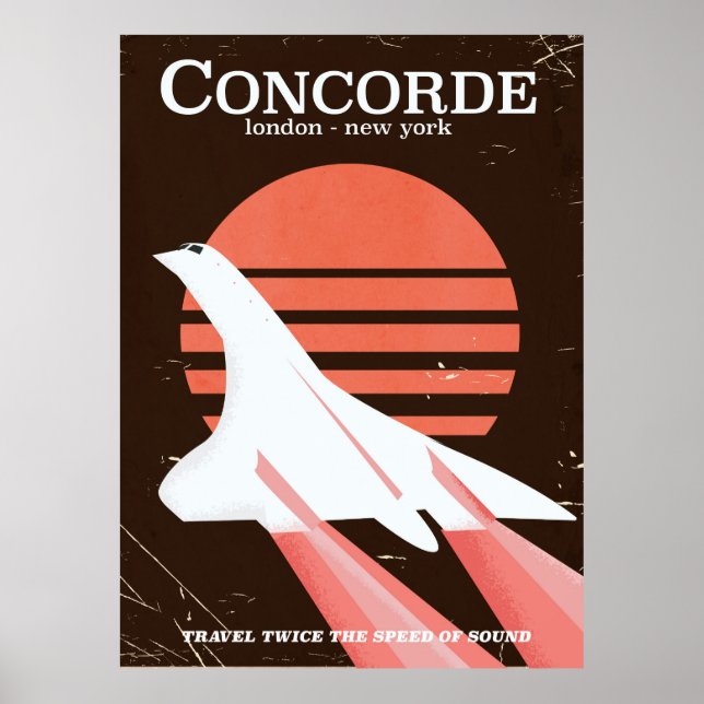 Concorde vintage flight travel poster (Front)