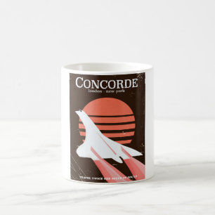 Concorde vintage flight travel poster coffee mug