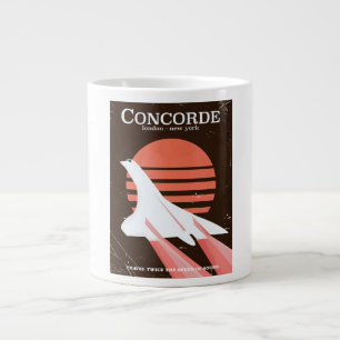 Concorde vintage flight travel poster large coffee mug