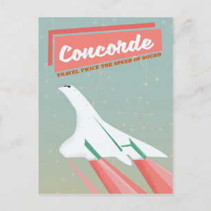 Concorde vintage travel poster postcard