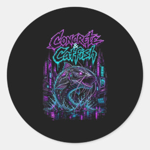 Concrete and catfish urban city town canals classic round sticker