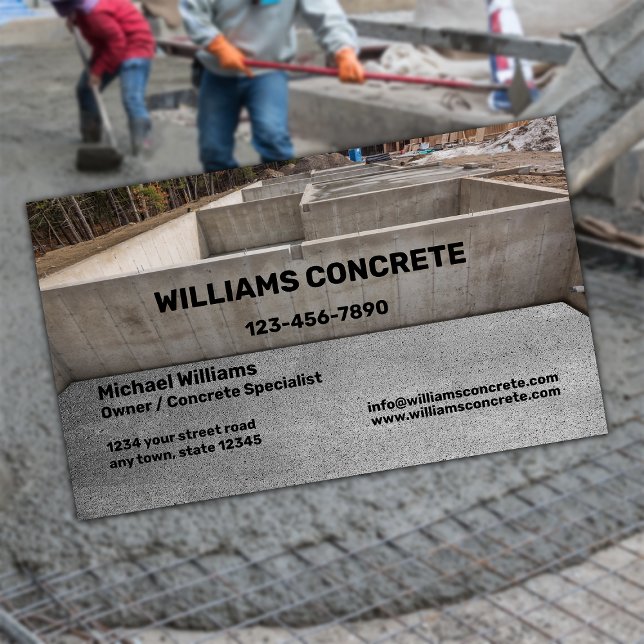 Concrete and Cement Contractor Company Business Card (Creator Uploaded)