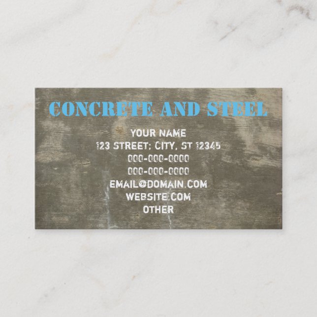 Concrete And Steel Business Card (Front)