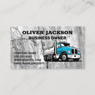 Concrete Background   Blue Construction Work Truck Business Card