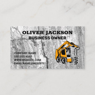 Concrete Background   Drill Construction Vehicle Business Card