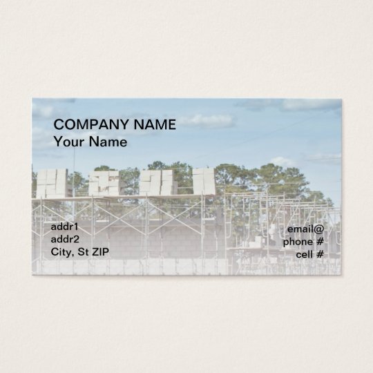 concrete blocks on scaffolding business card