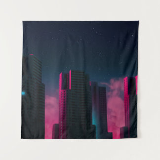 CONCRETE BUILDINGS NEAR WHITE CLOUDS TAPESTRY