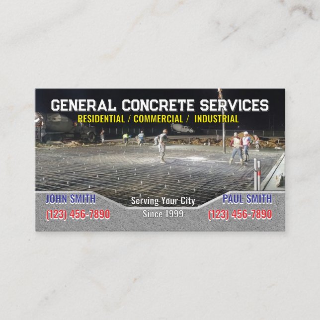 Concrete Business Cards (Front)