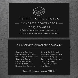Concrete Cement Construction Services Business Card